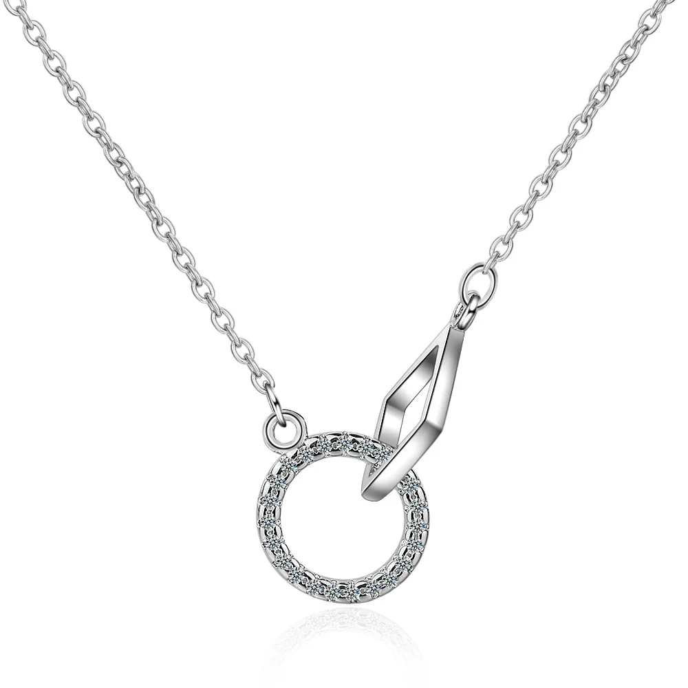 Романтическое ожерелье из стерлингового серебра 925 пробы с мозаикой кубического