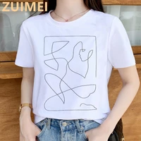 abstract funny face cute graphic summer new tops casual ladies basic o collar short sleeved white womens t shirt girldrop ship