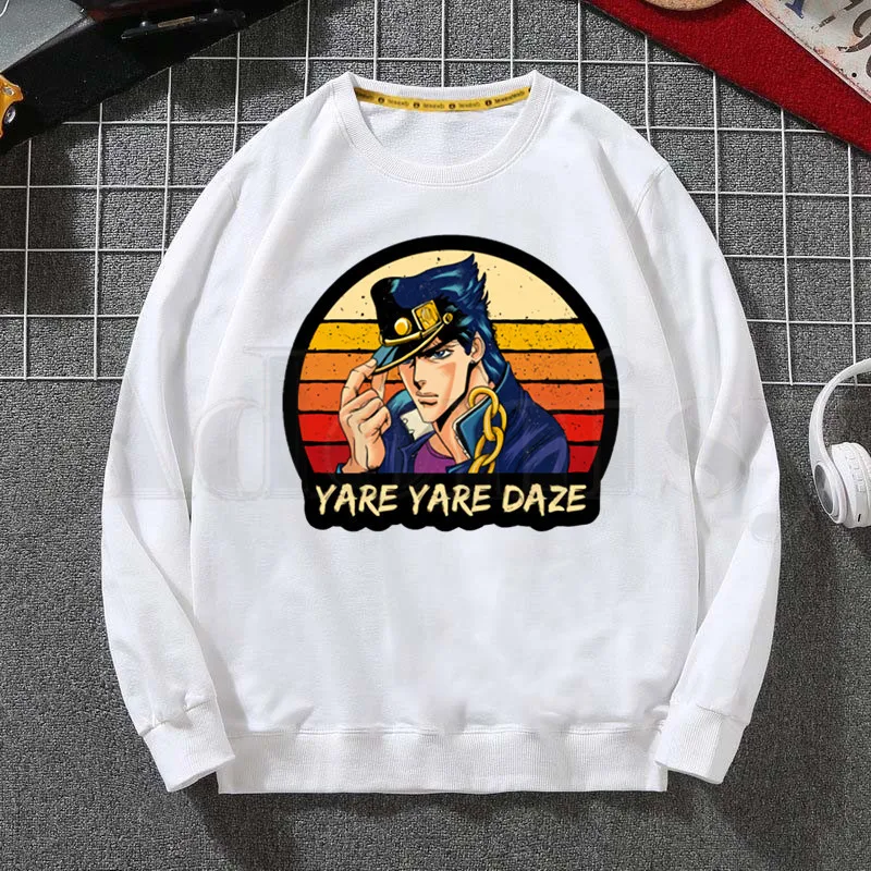 

JoJo Bizarre Adventure Japanese Anime Manga Hoodies Sweatshirt Print Trend Mens Clothes Hip-Hop Male Crewneck Hoodies Men