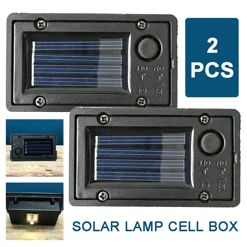 

2pcs Replacement Battery Storage Boxes For Outdoor Garden Lawn Square Solar LED Light With Waterproof On/Off Switch