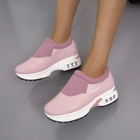 womens vulcanized sneakers solid color pull on pu womens shoes 2021 womens mesh casual sneakers plus size off white shoes