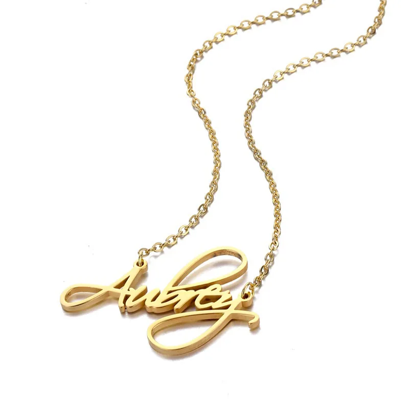 Персонализированное модное колье из нержавеющей стали с надписью Золотое чокер