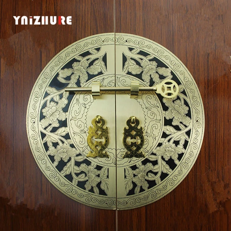 140 мм 240 Медь шкаф китайская антикварная ручка двери шкафа мебели книжный круглая