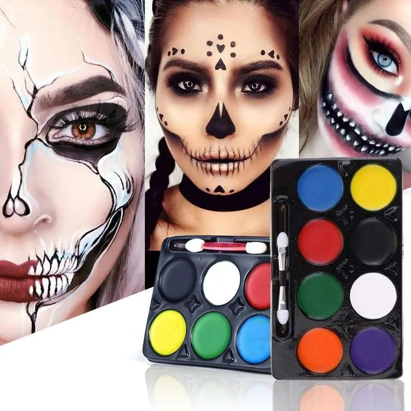

8-Color Face Body Paint UV Rainbow Color Tattoo Painting Art Makeup Activities Child Halloween Parent Party J3U1
