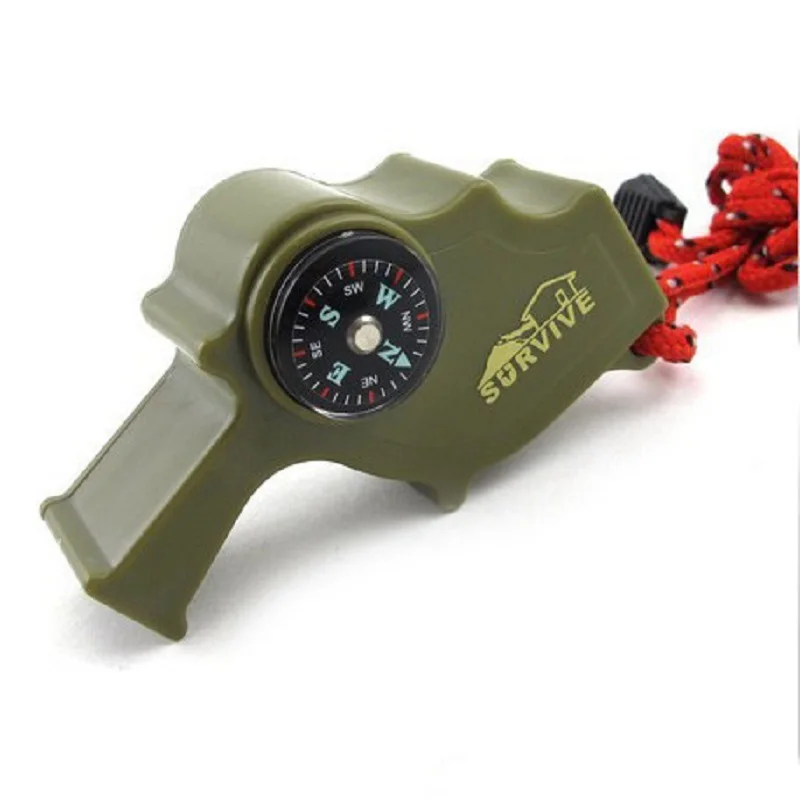 

Multifunctional Whistle Outdoor Survivor High Decibel Hurricane Survival Whistle With Compass Thermometer