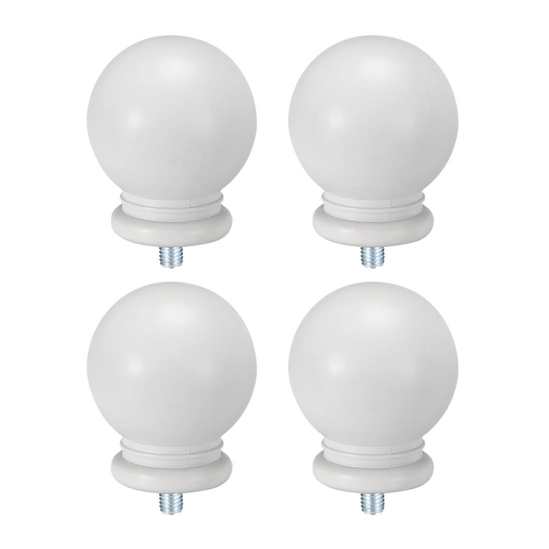

uxcell 4pcs Curtain Rod Finials ,Fit for 15.8mm Dia (Max.) Rod, Plastic End,M5 Thread Dia,Ball Shape,White Tone
