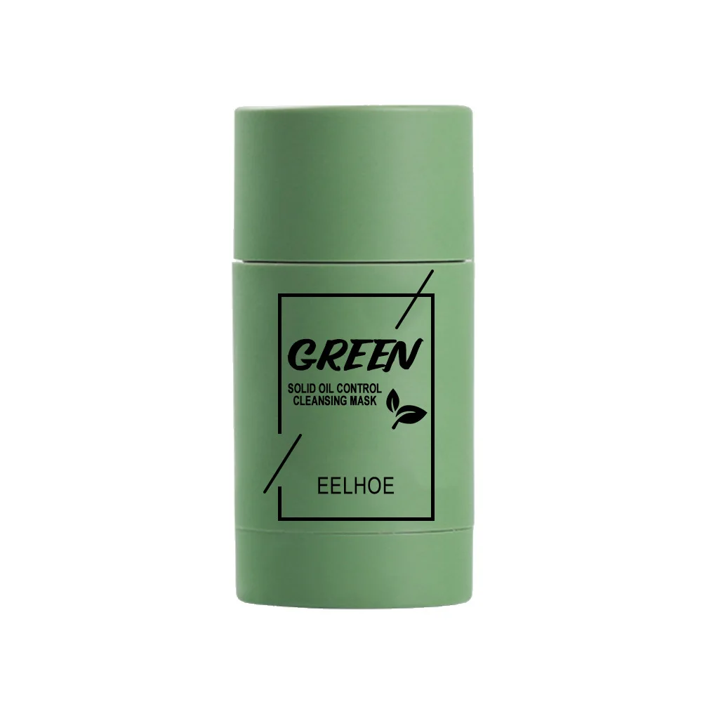 

Green Tea Purifying Clay Stick Mask Oil Control Deep Cleaning Anti Acne Green Tea Detox Stick Fine Pores Skin Care Whitening