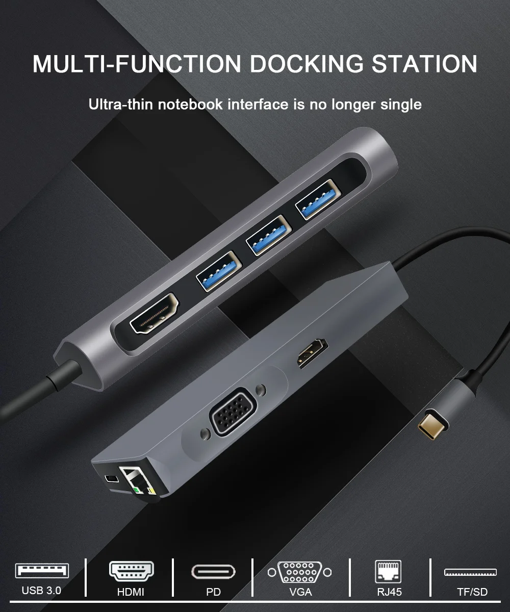 FSU USB C концентратор с HDMI RJ45 PD зарядное устройство кардридер USB 3,0 адаптер usb-хаб для Macbook Pro Аксессуары Мульти USB 3,0 type C концентратор