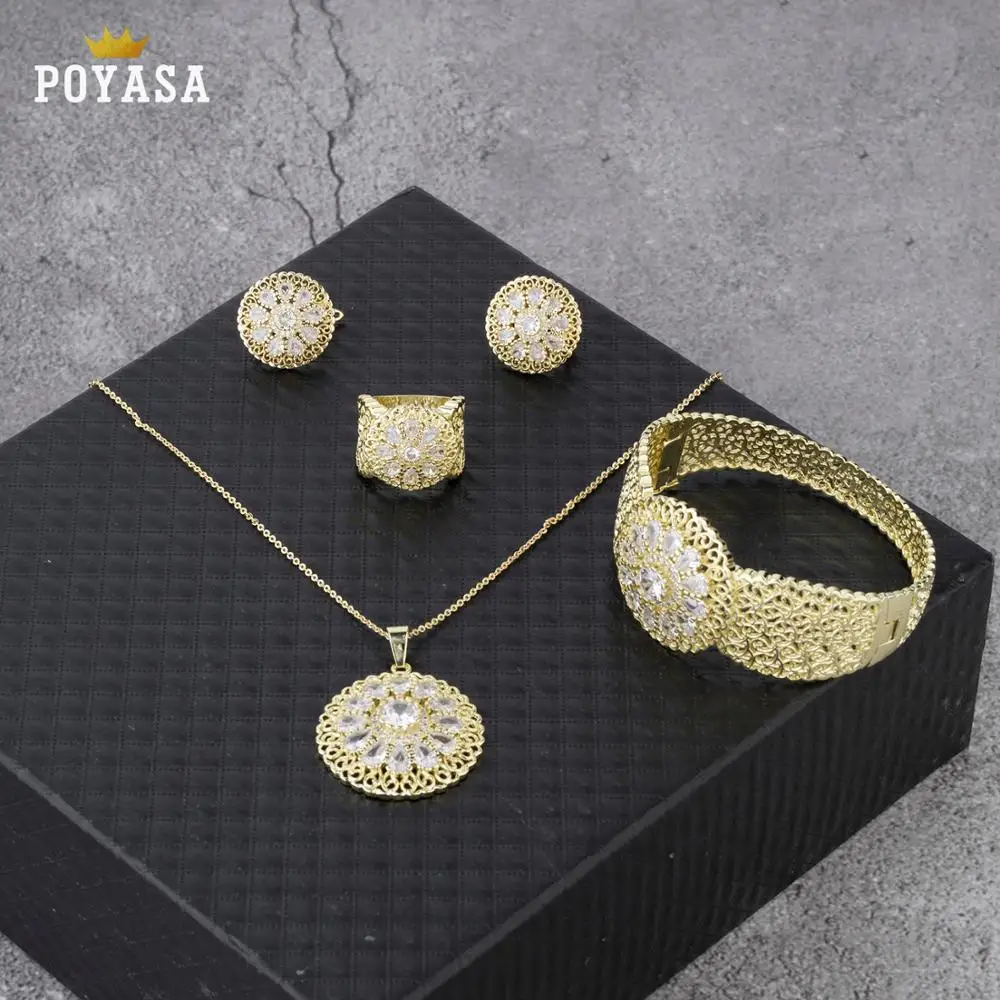 Марокканский свадебный набор украшений Caftan золотистого цвета для женщин с