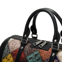 2020new Womens Bag Womens Leather Handbag First Layer Cowhide Boston Bag Stitching Pillow-type Fashion Womens Bag