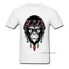 Уникальный 2018 Трайбл с принтом обезьяны для мужчин белая футболка размера плюс хипстер уличная Модные топы с коротким рукавом Футболка с гориллой рубашка