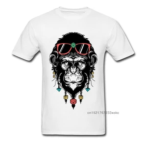 Уникальный 2018 Трайбл с принтом обезьяны для мужчин белая футболка размера плюс хипстер уличная Модные топы с коротким рукавом Футболка с гориллой рубашка