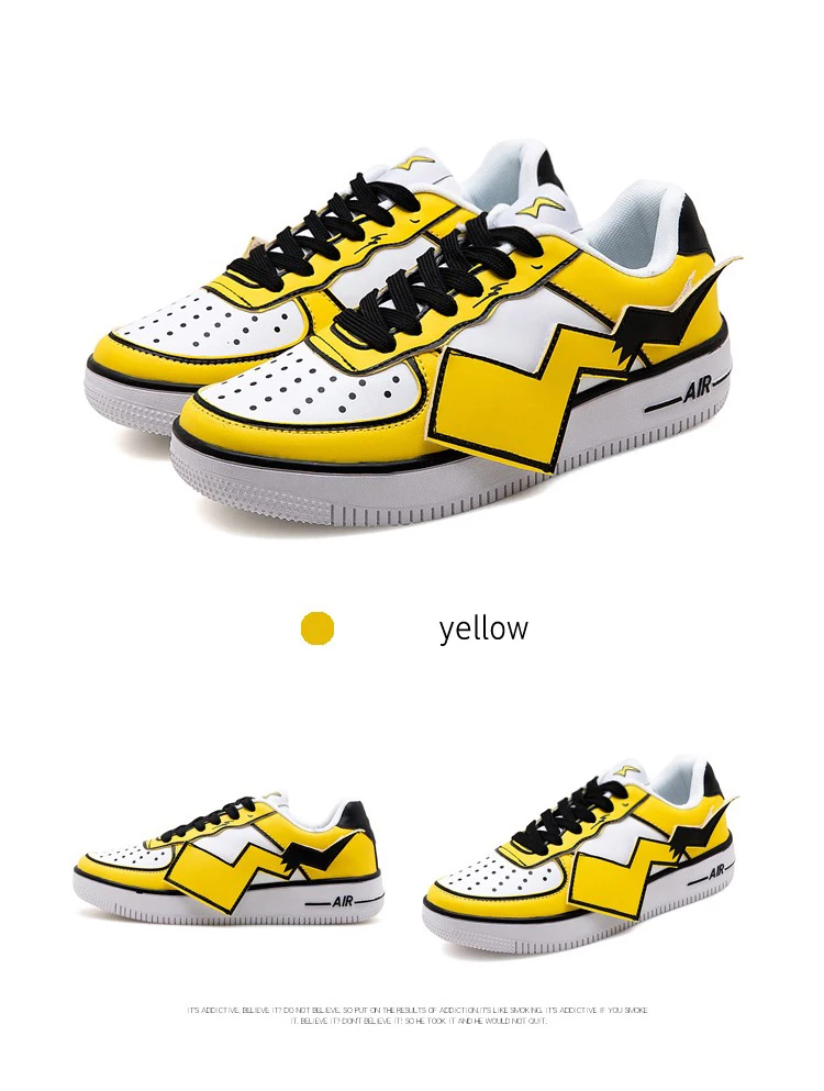Pikachu/мужские кроссовки на толстой подошве; мужская повседневная обувь; брендовая мужская обувь; Новинка года; модная воздушная обувь; унисекс; женская обувь для влюбленных