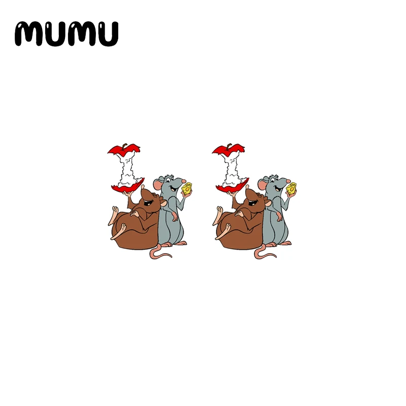 Новинка 2021 серьги-гвоздики с третатуй милая мышь искусственная смола акриловые