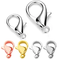 30pcs stainless steel lobster clasp 9 10 11 12 13 15mm connector hooks for necklacebracelet chain diy fashion jewelry making