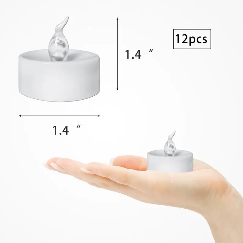 

12pcs Flickering LED Candle Lights With Remote Control Flameless Electric Tealight