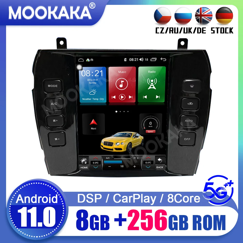 

Автомобильный мультимедийный плеер, Android 11,0, 8 ГБ + 256 ГБ, для Jaguar XJ XJL 2004-2008