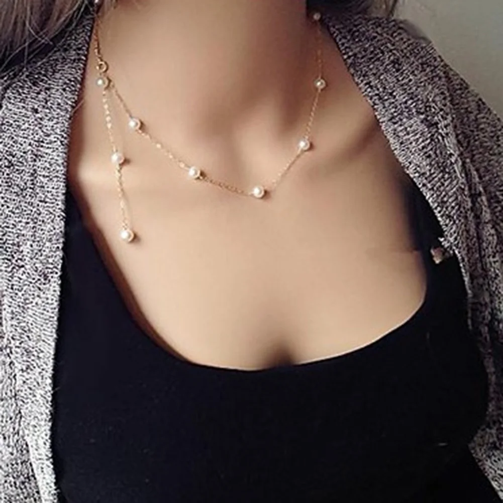 2020 женское искусственное ожерелье цепочка с жемчужным кулоном подарок на день