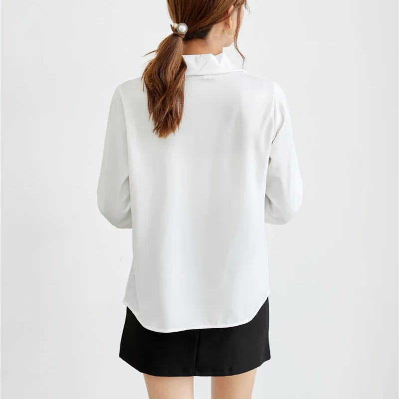 

Vintage OL Style Sexy Fashion Long Sleeve Shirt White Chiffon Shirt Women Womens Tops and Blouses Blusas Mujer De Moda 7016 50