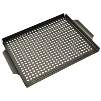 carbon steel baking tray with holes non stick baking dish grill basket kitchen tool bbq tray picnic outdoor bbq accessories