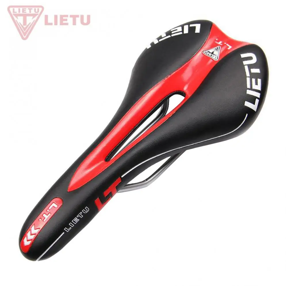 

LIETU Lightweight 3 Colors Bike Saddle with Hollow Design and Leather Surface for Road / MTB Bicycle