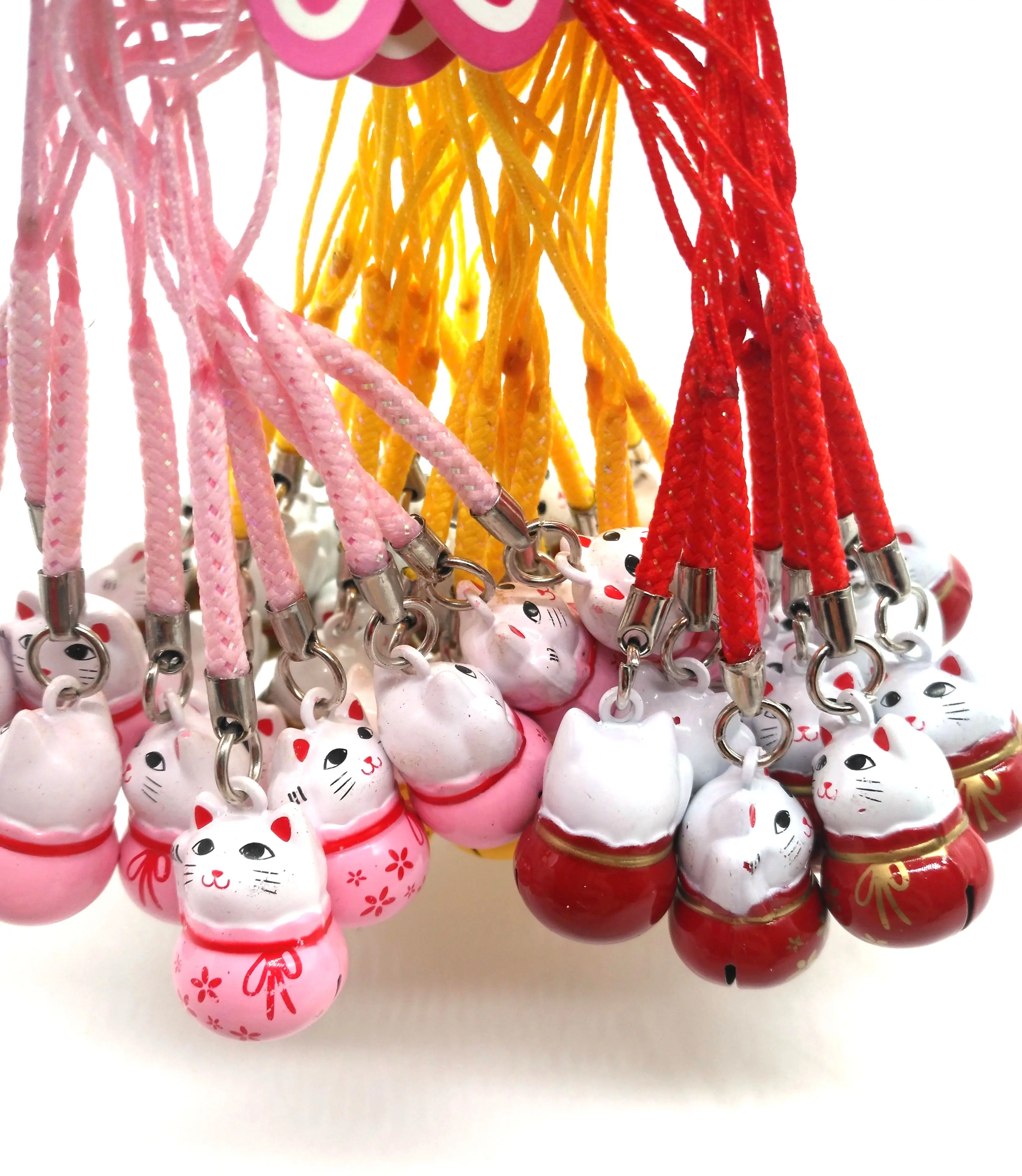 10 шт. с изображением из мультфильма lucky cat колокольчики сотовый телефон ремень