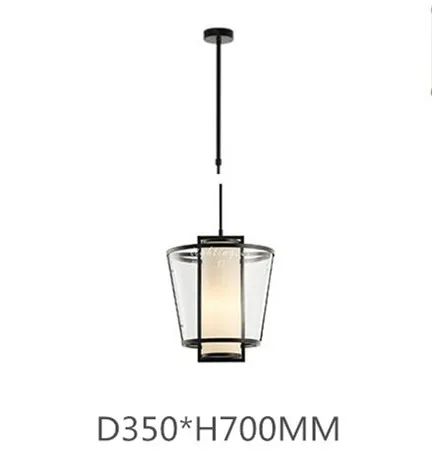 

Chinese Style Cylinder Cone Glass Acrylic Dinner Pendant Light Modern Glass Living Lobby Hotel Hall Hanging Lamp Fixtures Iron