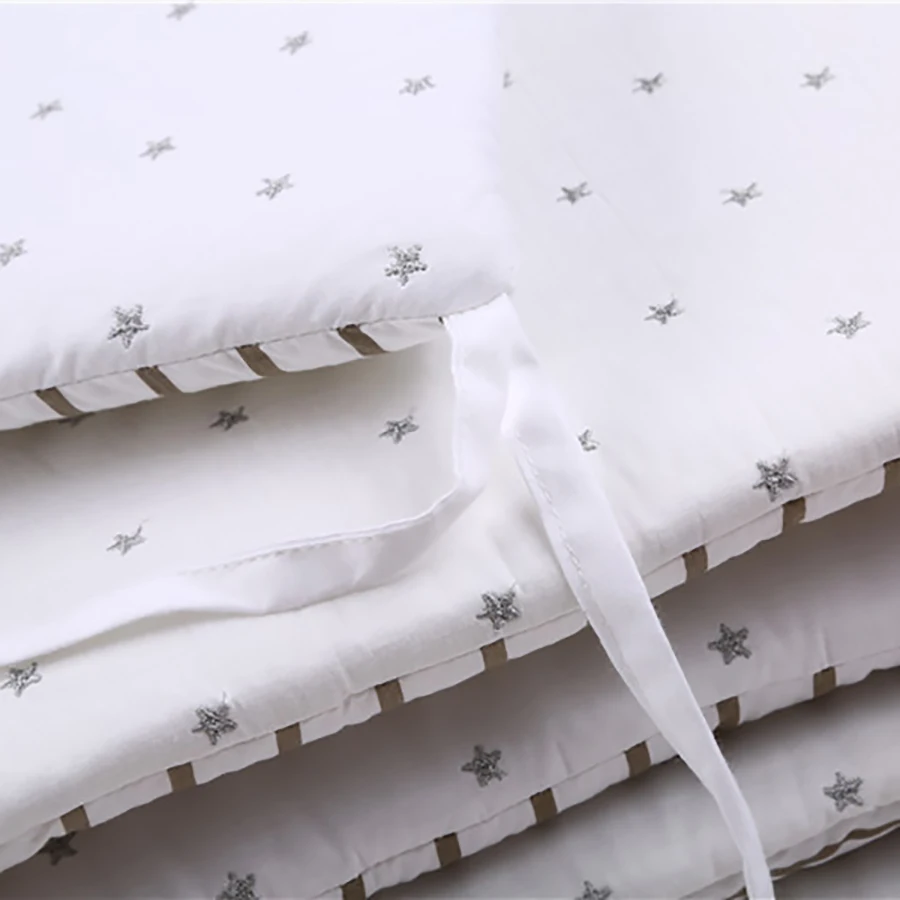 Детская кровать мягкая детская с бампером для детской комнаты звезды дизайн