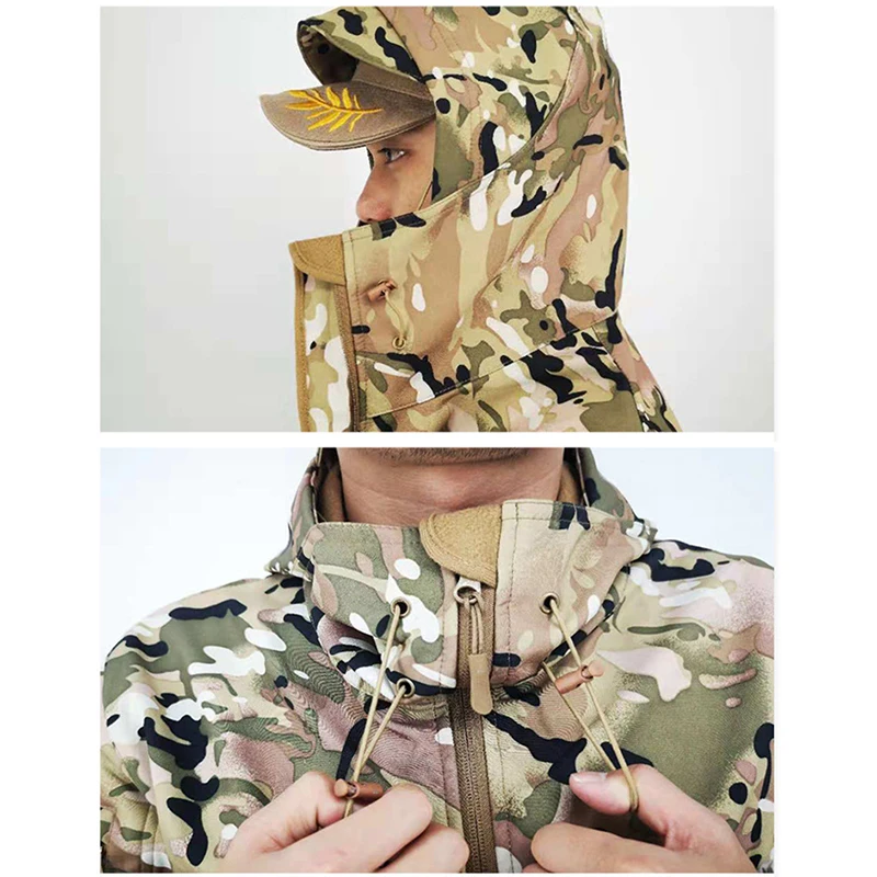 Мужская камуфляжная куртка в стиле милитари водонепроницаемая ветровка одежда