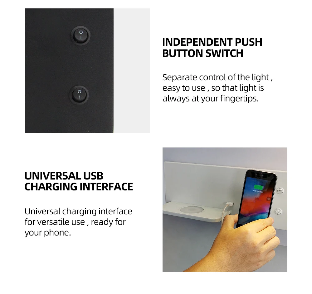 modern wall lamp bedroom lamp led mobile phone wireless charger shelf headboard bedroom reading loft room usb led wall light free global shipping