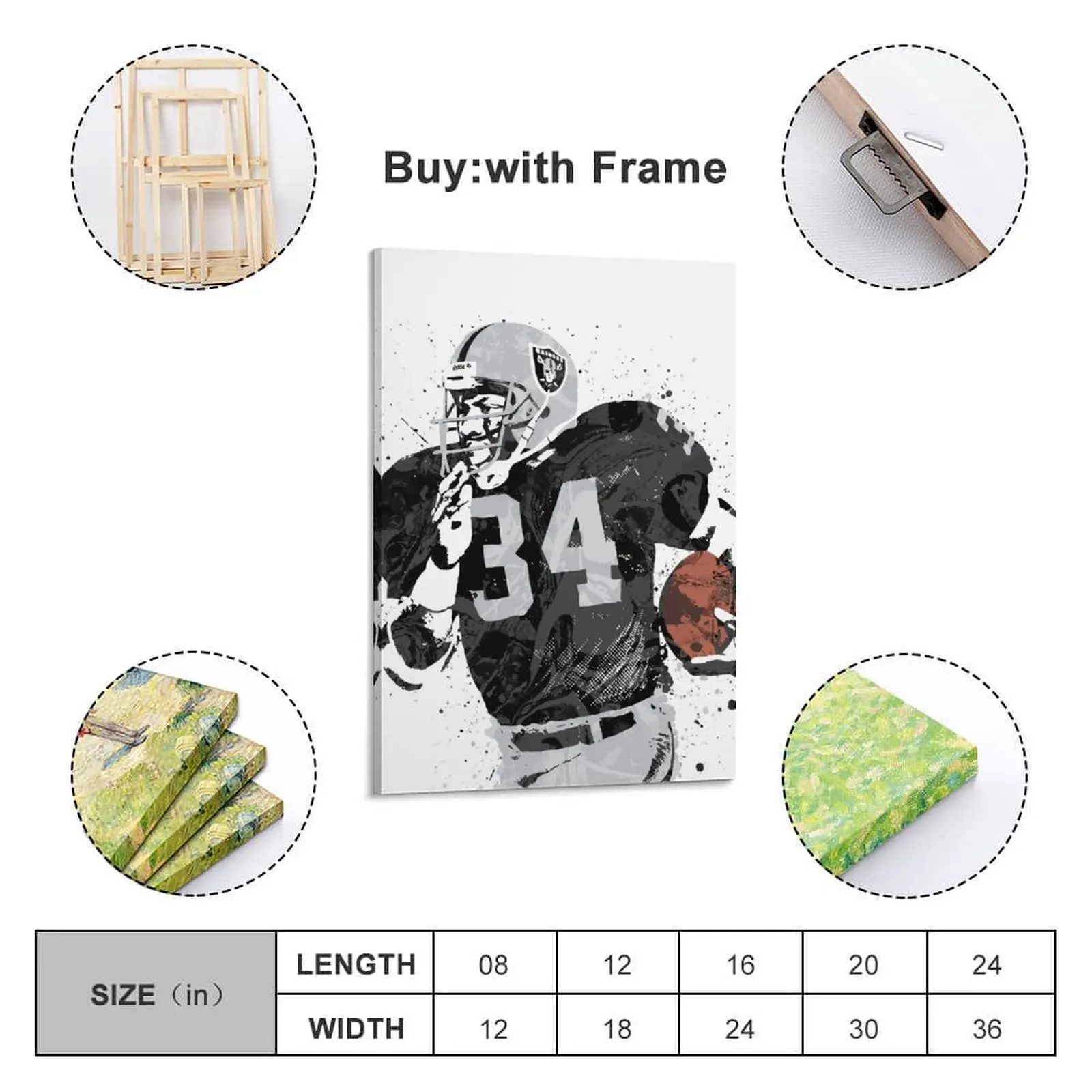 

Decor 34 Bo Jackson Print Painting Canvas Hang A Picture for Living Room Wall Room Posters With Frame Modern Home