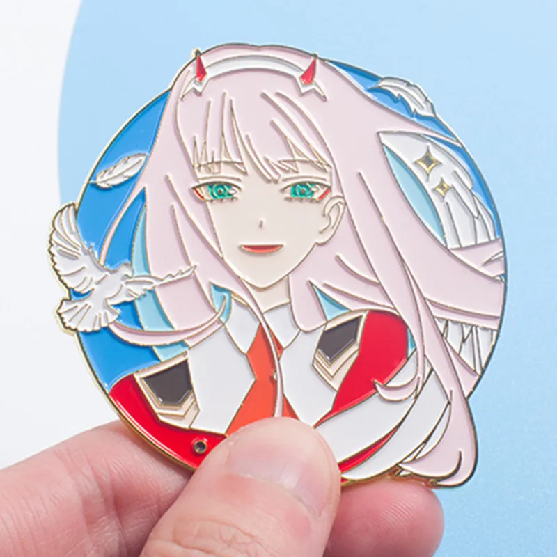 Металлический значок для аниме Дарлинг в FRANXX ZERO TWO CODE:002