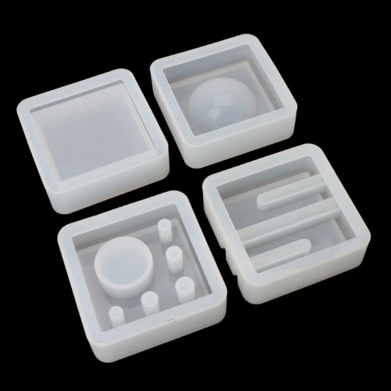

4Pcs Silicone Mold Card Storage Pen Holder Epoxy Resin Mold Office Desk Ornament