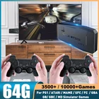 Игровые консоли 4K HD 64 Гб 2,4 ГГц Беспроводные 10000 + игры ретро мини классические игровые геймпады ТВ семейный контроллер для PS1GBAMD