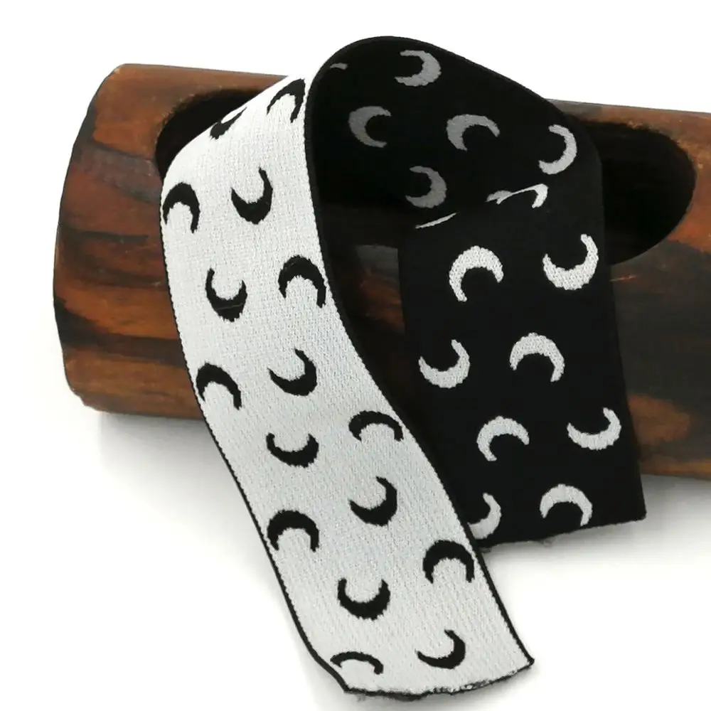 Лента эластичная с узором Луна 5 м 40 мм | Дом и сад