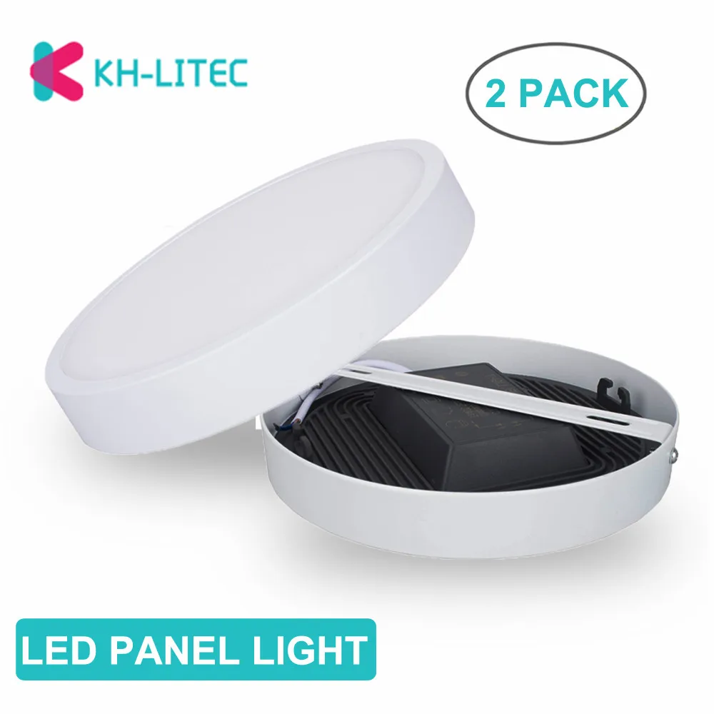 

KHLITEC 2 PCS PACK 8W 16W 22W 30W Round Led Panel Light Surface Mounted Recessed Leds Downlight Ceiling Panel 85-265V Led Lamp