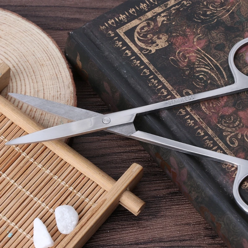 Professional Stainless Steel Eyebrow Nose Hair Scissors Cutting Manicure Facial Trimming Tool New