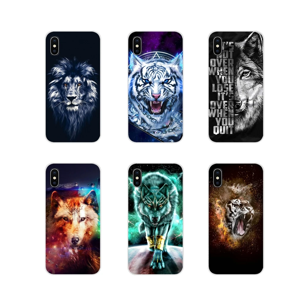 Классический покер лев тигр Волк модные мягкие чехлы Чехлы для Apple IPhone X XR XS MAX 4 4s 5