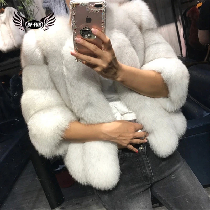 BFFUR женская шуба из натурального меха модная куртка Женские топы Модные средней длины Полосатое цельное зимнее пальто из цельной кожи