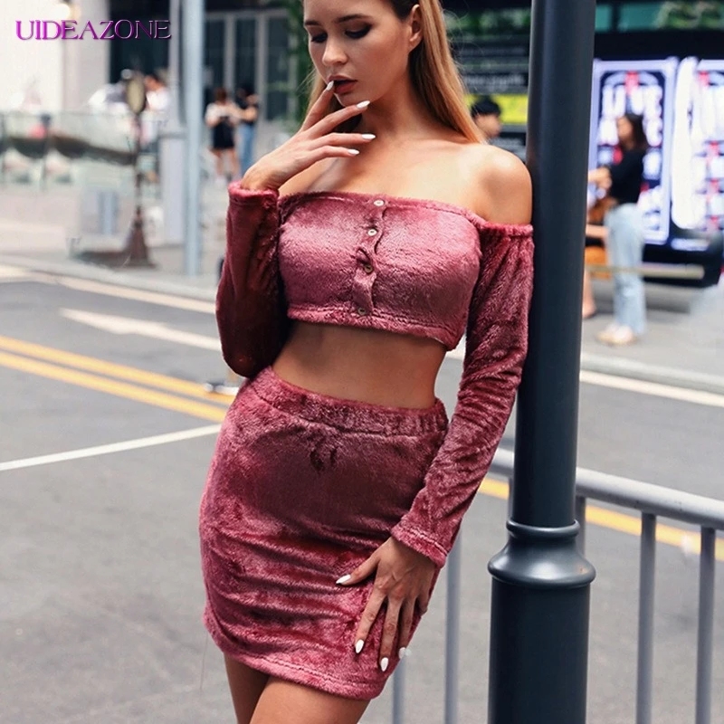 UIDEAZONE/сексуальный комплект из 2 предметов с открытыми плечами женская