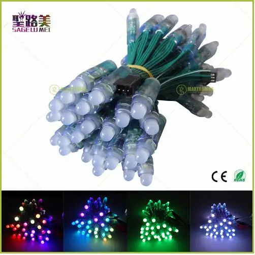 500pcs DC5V /DC12V 12mm ws2811 ic LED Module Black/Green/White/RWB Wires String Christmas led Pixel lightAddressablewaterproof | Освещение