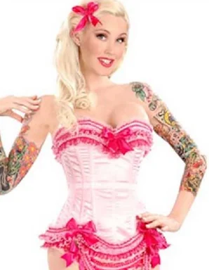 Женский сексуальный корсет Burlesque черный красный топ со шнуровкой бюстье с