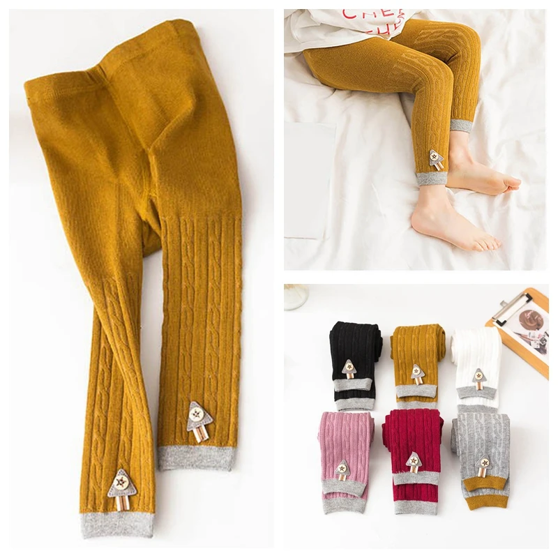 Детские леггинсы хлопковые Теплые Мягкие штаны для маленьких девочек