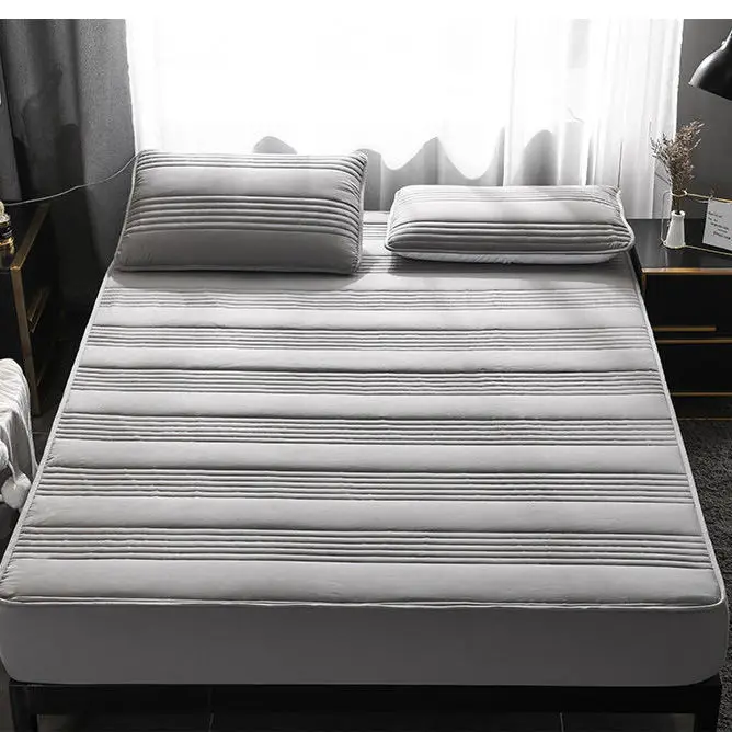 Thicken Quilted Bed Fitted Sheet Mattress Cover Warm Soft Anti-Bacteria King Queen set Not Including Pillowcase | Дом и сад