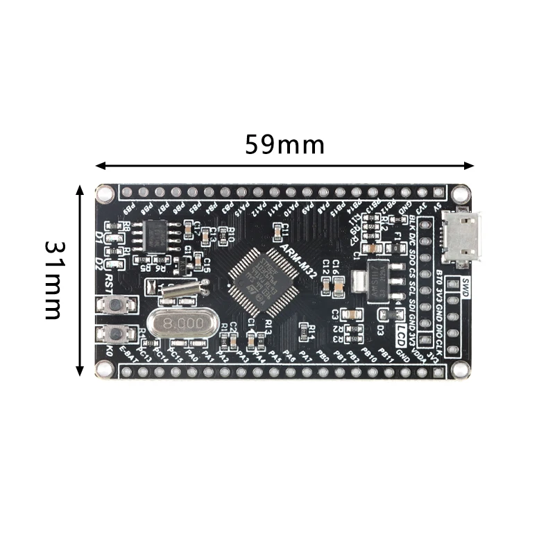 Мини-USB макетная плата STM32F103C6T6 модуль системы STM32 микроконтроллер MCU основная |
