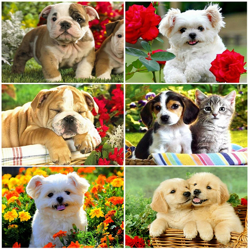 

MomoArt 5D Diamond Painting Dog Mosaic Art Full Square Diamond Embroidery Animal Cross Stitch Kits Home Decoration