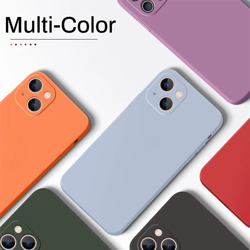 

Funda de silicona líquida cuadrada Original de lujo para iPhone 12, 13, 11 Pro Max, Mini, X, XR, XS Max, 7, 8, 6s Plus, SE 2,