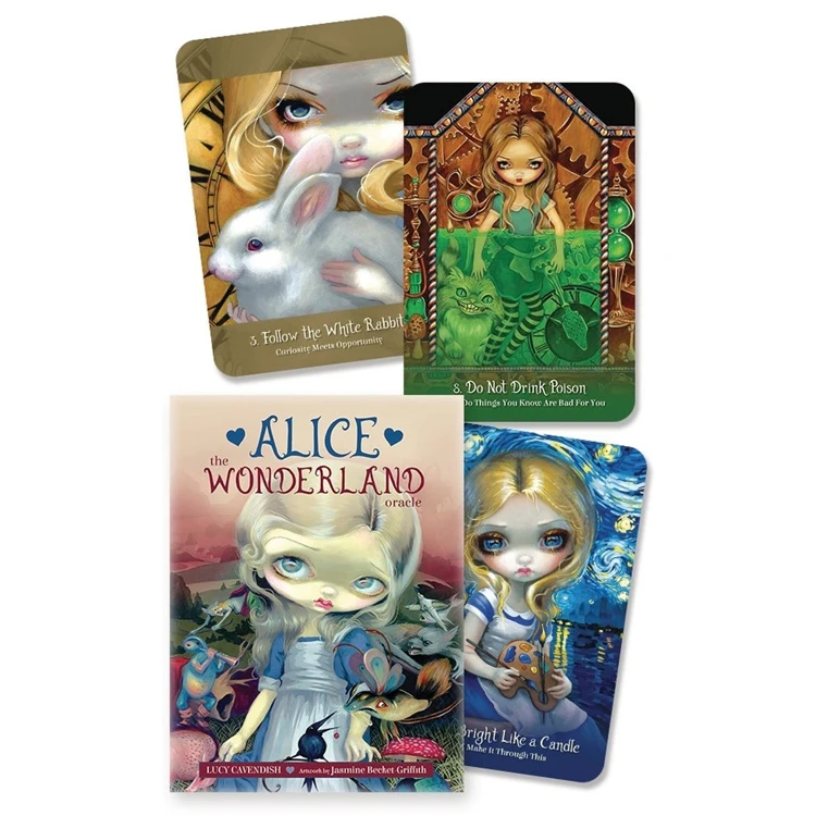 

Alice Wonderland Oracle Cards, Rumi, Oracle of the Hidden Worlds with Guidebook Board Deck Games Playing Cards For Party