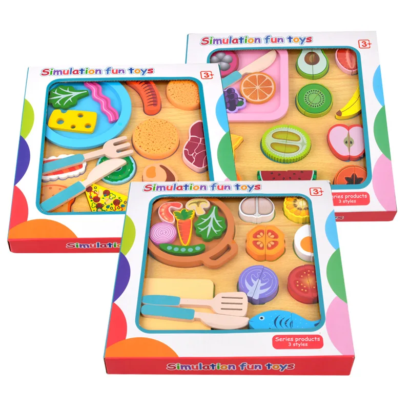 

Kids Cut Fruits And Vegetables Toys Wooden Classic Game Children Simulation Kitchen Series Toys Early Education Gift Play House