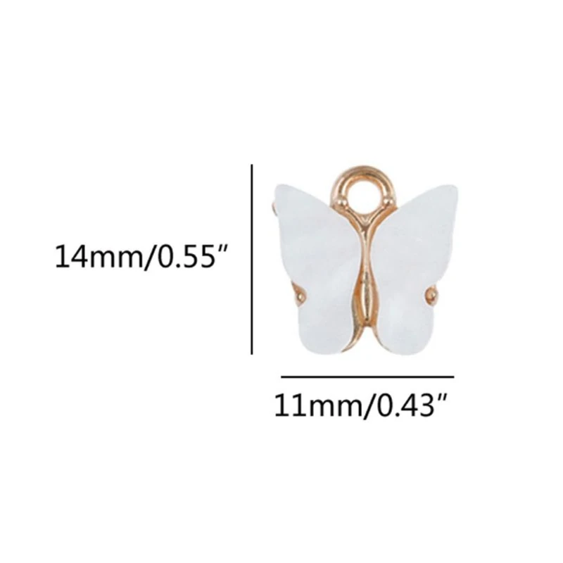

30 Pieces Colorful Charms Acrylic Butterfly Bracelet Pendant for Jewelry Necklace Earring Crafting Accessory